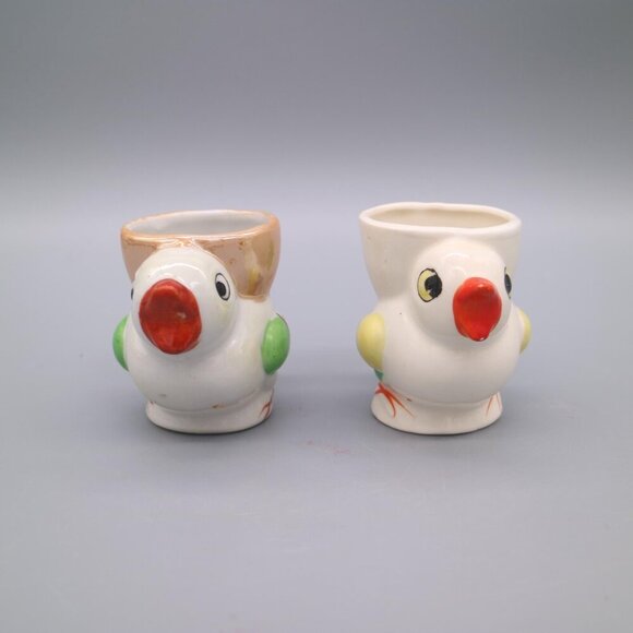 Vintage Lustreware Chicken Egg Cups Made in Occupied Japan - Picture 6 of 8
